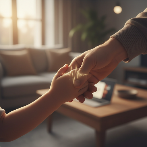 Elternhand hält die Hand eines Kindes